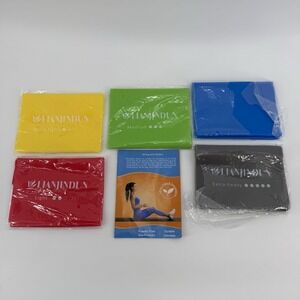 Lianjindun Elastic Stretch Bands for Pilates Fitness & Strength Training 5 Bands